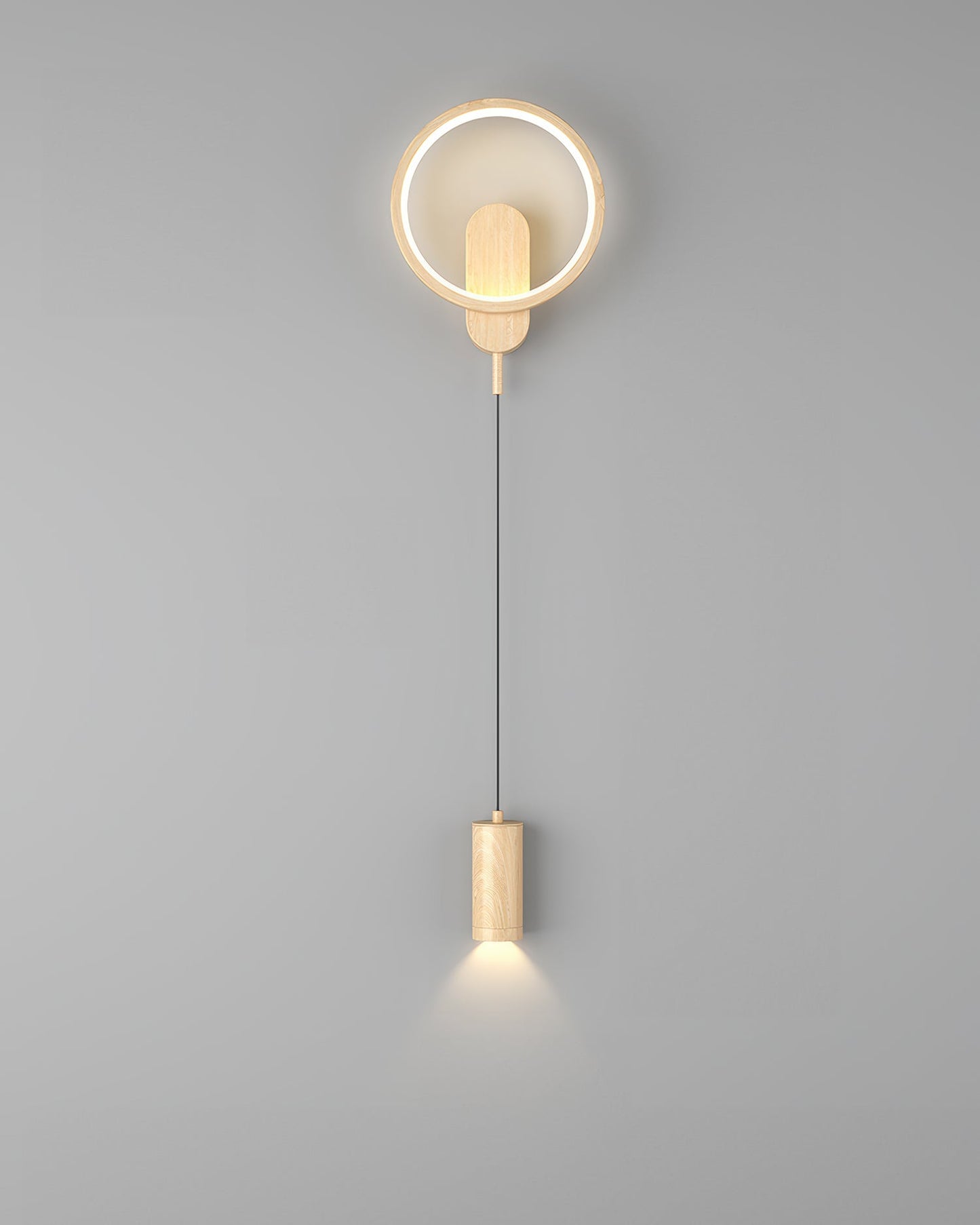 Nordische Holzmaserung Elegante Wandlampe