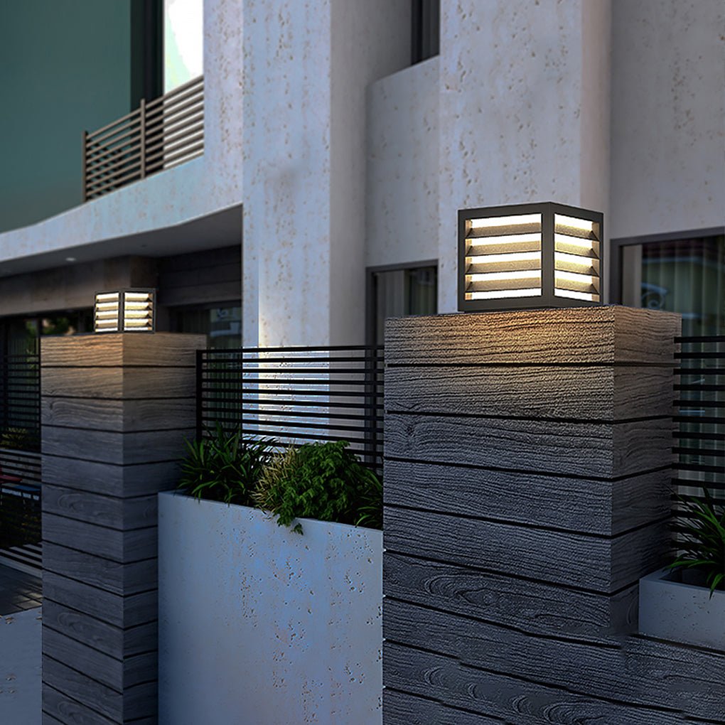 Außen Garten Post Licht mit Solar LED