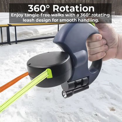 Furora Dual Dog Leash mit Taschenlampe & Kotbeutelhalter – Verwicklungsfreies Gassigehen für zwei Hunde