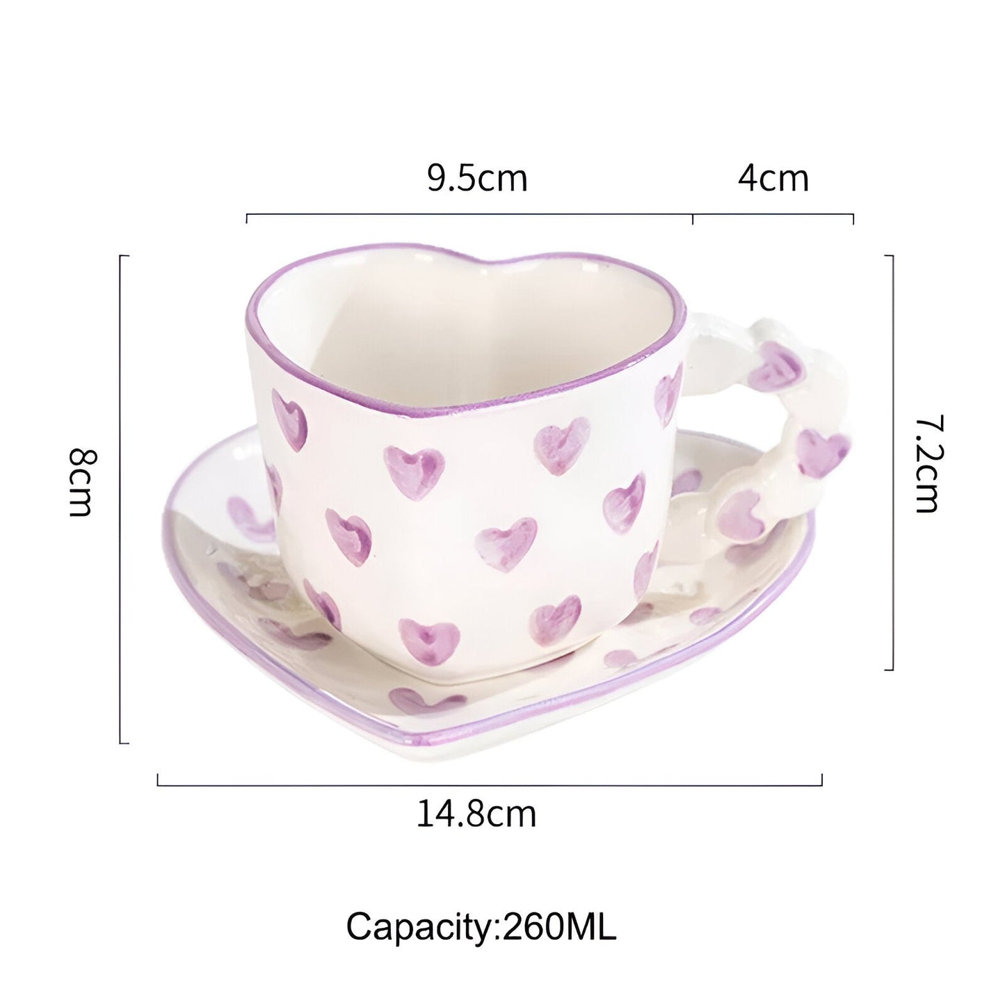 Musterte Kaffeetasse mit passender Untertasse