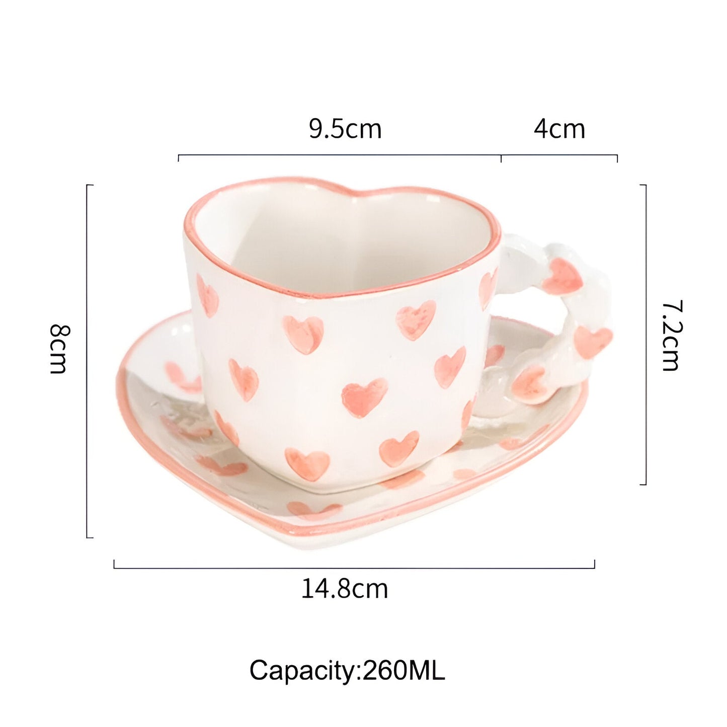 Musterte Kaffeetasse mit passender Untertasse