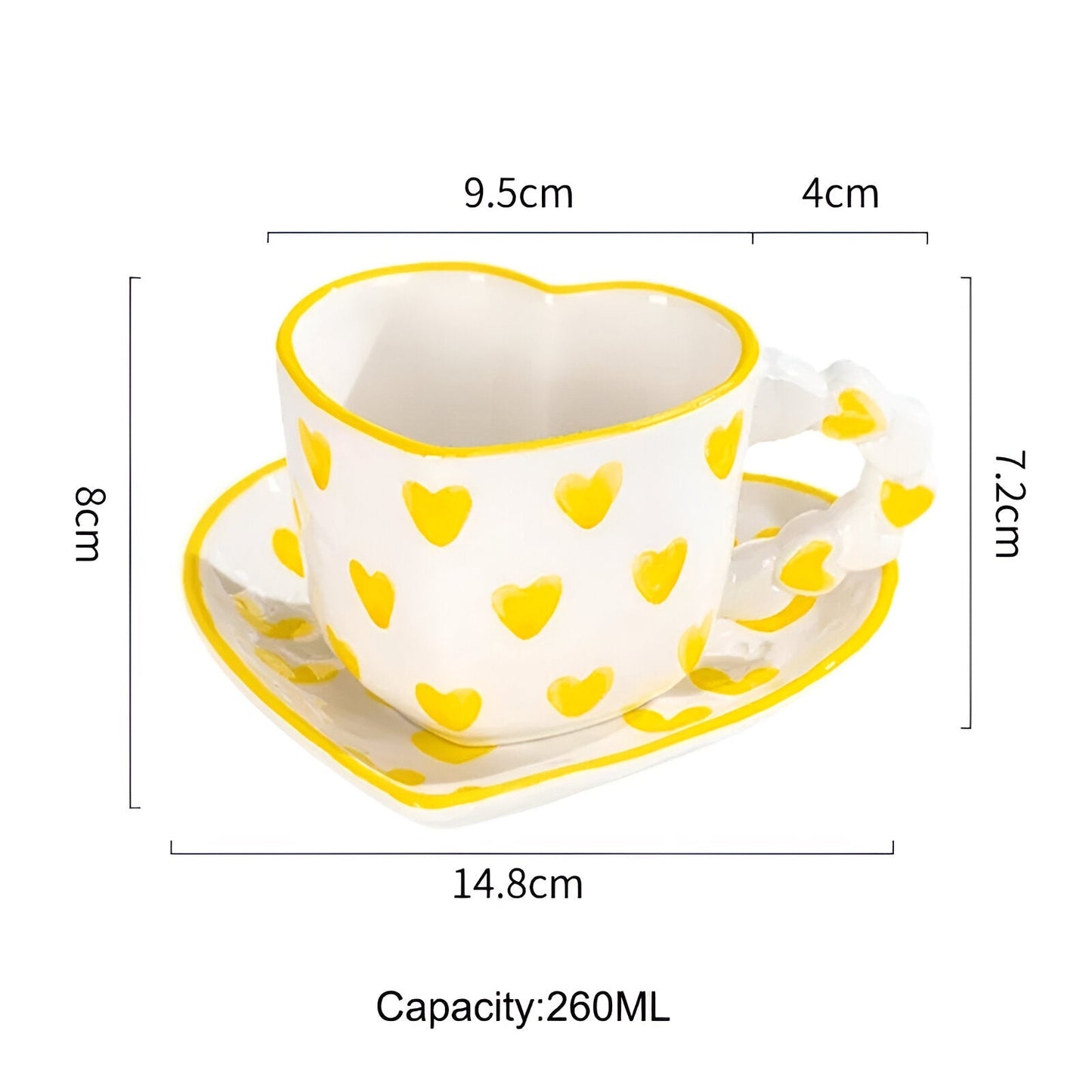 Musterte Kaffeetasse mit passender Untertasse