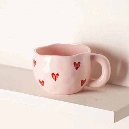 Tasse Keramik HeartSip – Motiv Herz, Romantisches Design, 220 ml, Ökologisches Porzellan