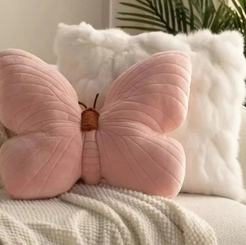 Rosa Plüsch Schmetterling Kissenpad