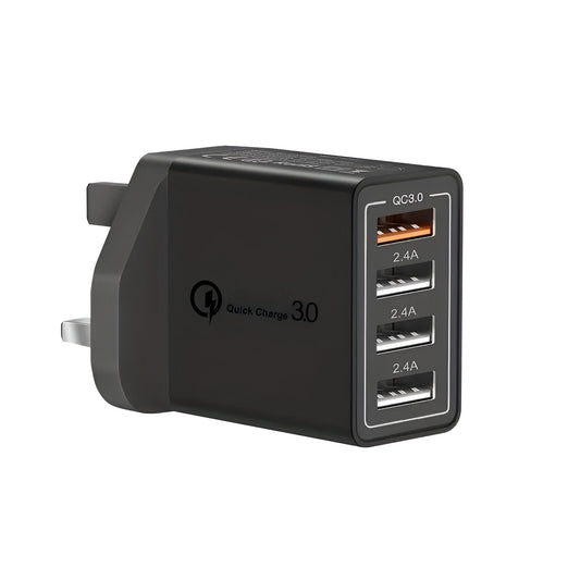 4-Port USB Schnellladegerät - UK Stecker