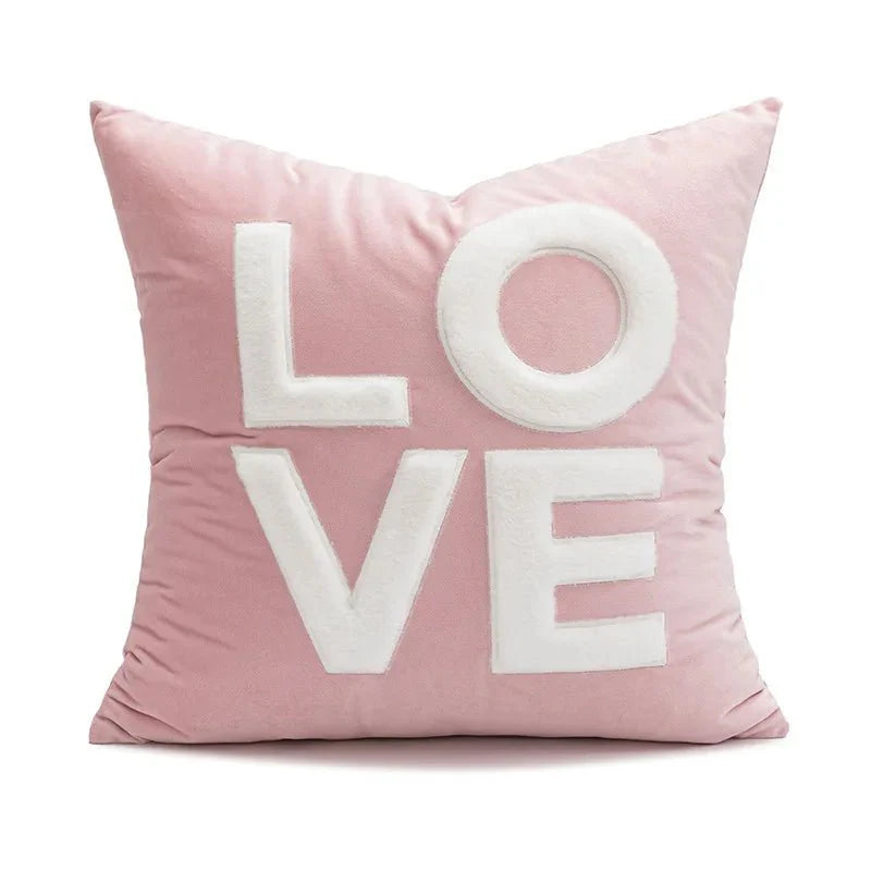 Plüsch Pink Herz Design Kissenbezug