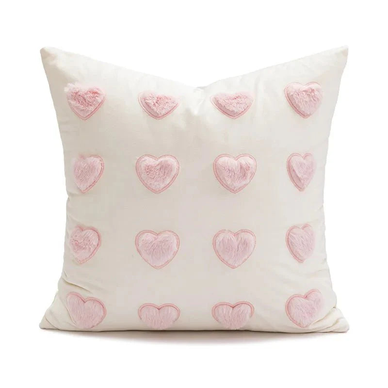 Plüsch Pink Herz Design Kissenbezug