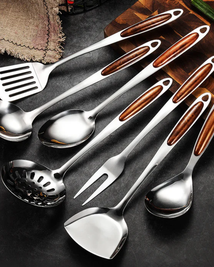 Chef’s Prestige – Luxuriöses Edelstahl-Küchen-Set mit ergonomischem Design