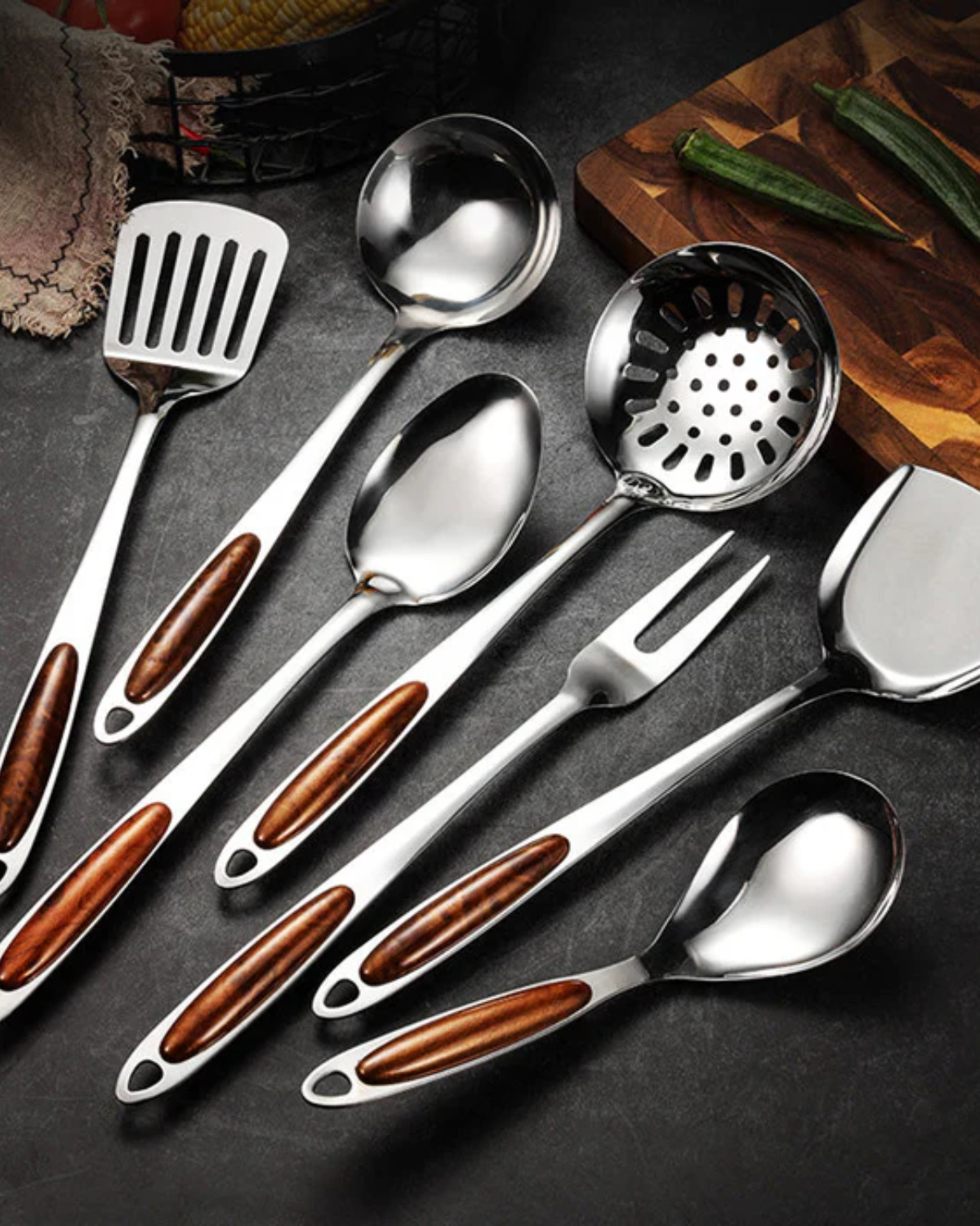 Chef’s Prestige – Luxuriöses Edelstahl-Küchen-Set mit ergonomischem Design