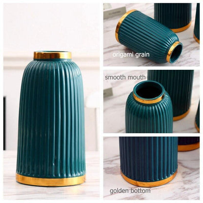 Garduru Gold-Ring Blumenvase | Elegantes Design | Blumendeko | Modern & Zeitlos