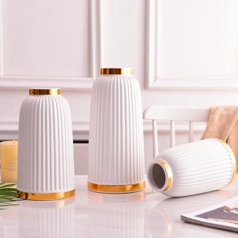 Garduru Gold-Ring Blumenvase | Elegantes Design | Blumendeko | Modern & Zeitlos