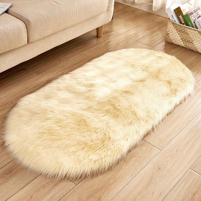 Luxuriöser Faux Schaffell-Teppich – Weicher, tierversuchsfrei und nachhaltiger Teppich für Wohnzimmer und Schlafzimmer