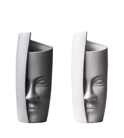 Garduru Face Design | Moderne Kunstvase | Skulpturale Blumenvase