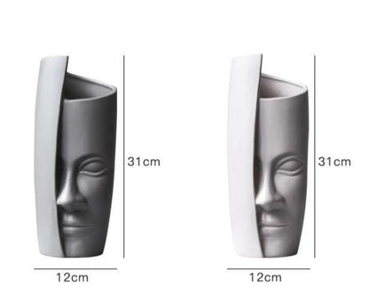 Garduru Face Design | Moderne Kunstvase | Skulpturale Blumenvase