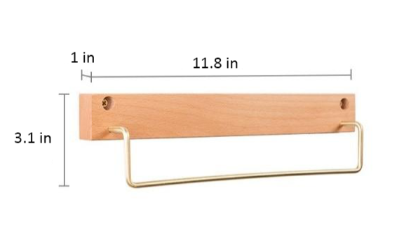 WoodCraft – Eleganter Buchenholz-Handtuchhalter mit Messingakzenten