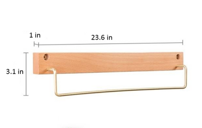WoodCraft – Eleganter Buchenholz-Handtuchhalter mit Messingakzenten