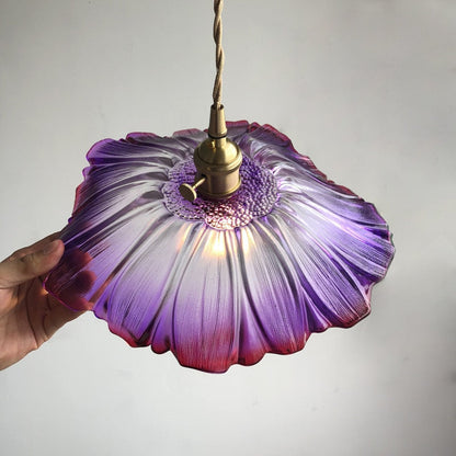 Violet - Blumen Japanische Glas Pendelleuchte