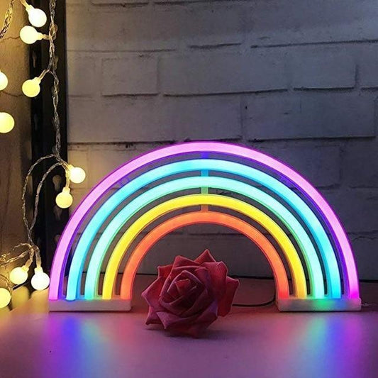 Lebendige Neonregenbogen-Wanddekoration