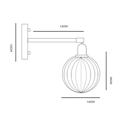 Japanische Vintage Glas Wandlampe