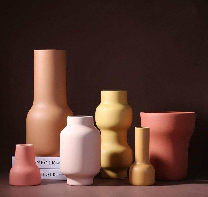 Garduru Keramik-Blumenvase | Warme Farbpalette | Elegantes Design | Perfekte Dekoration für Zuhause