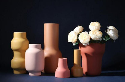 Garduru Keramik-Blumenvase | Warme Farbpalette | Elegantes Design | Perfekte Dekoration für Zuhause