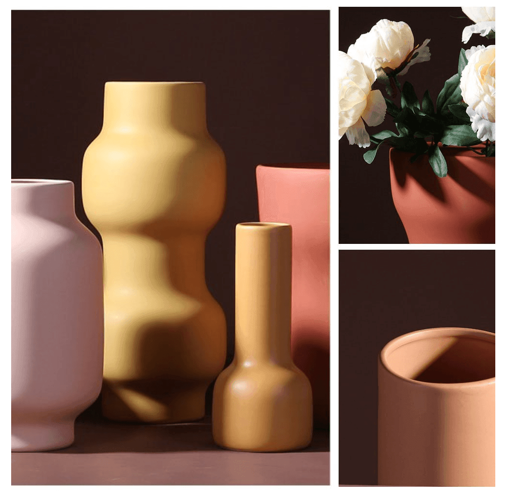 Garduru Keramik-Blumenvase | Warme Farbpalette | Elegantes Design | Perfekte Dekoration für Zuhause