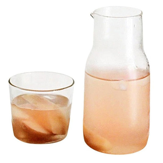 Lebendiges Wasserkrug- und Glasset aus Glas