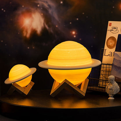 3D Saturnlampe – Realistische Planeten-Nachtlampe für kosmisch inspiriertes Wohnambiente