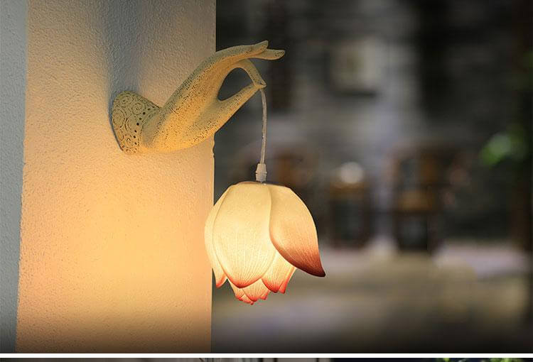 Garduru Kreative Chinesische Lotus Wandlampe