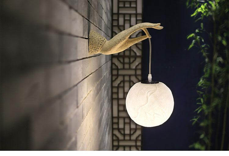 Garduru Kreative Chinesische Lotus Wandlampe