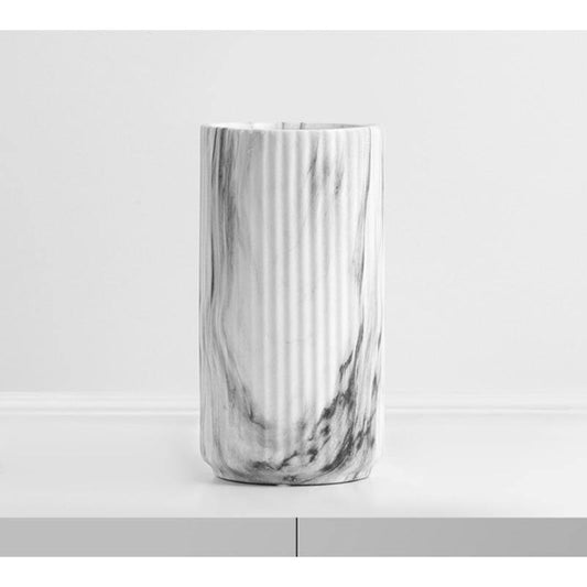 Garduru Strukturierte Marmor-Blumenvase | Elegantes Design | Hochwertige Dekoration | Modern und Luxuriös