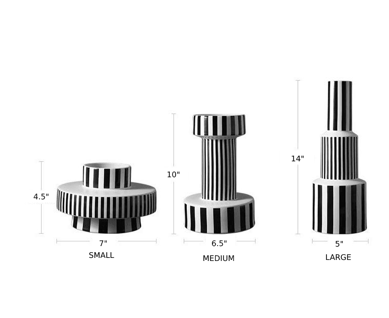 Garduru Minimalistische Schwarz-Weiß Vasen | Zeitloses Design | Moderne Dekoration | Verschiedene Größen