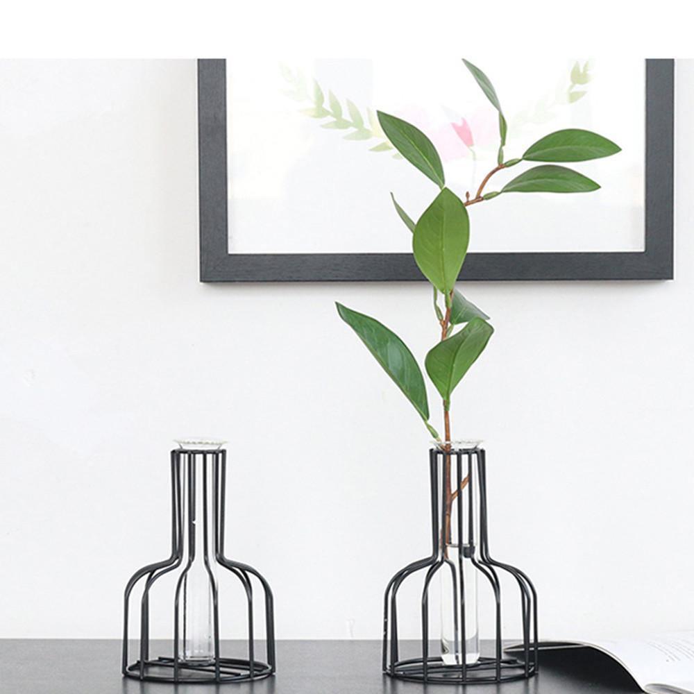 Garduru Testrohr-Vase mit Metallständer | Modernes Design | Minimalistische Dekoration für Zuhause & Büro