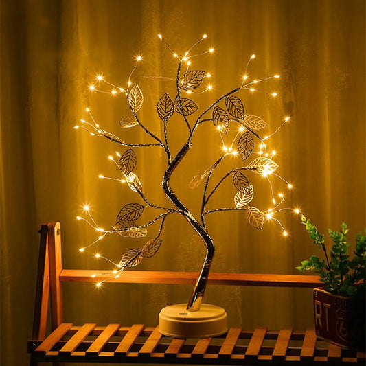 Luxora Goldene Blattbaum Lampe – 50 cm Anpassbare LED Baumlicht