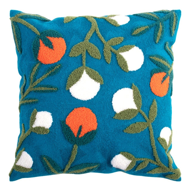BotanicaLuxe – Strickkissenbezug mit üppigem Blumen- und Dschungelmuster