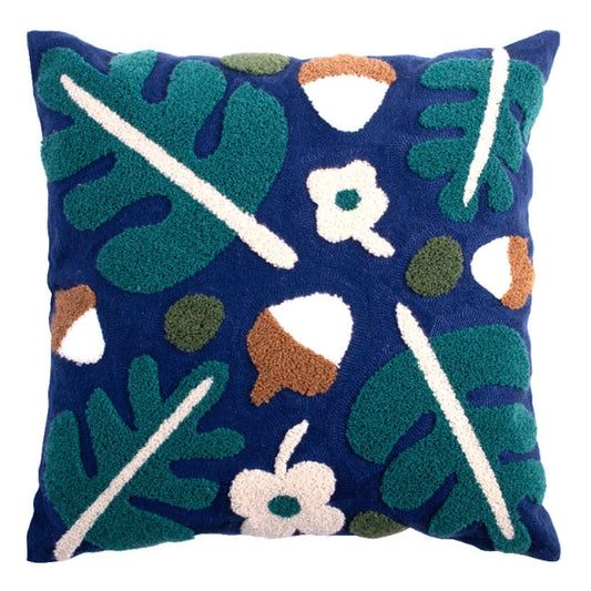 BotanicaLuxe – Strickkissenbezug mit üppigem Blumen- und Dschungelmuster