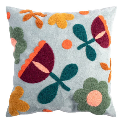 BotanicaLuxe – Strickkissenbezug mit üppigem Blumen- und Dschungelmuster