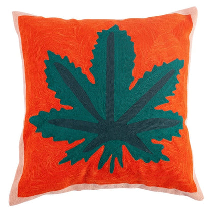 BotanicaLuxe – Strickkissenbezug mit üppigem Blumen- und Dschungelmuster