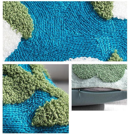 BotanicaLuxe – Strickkissenbezug mit üppigem Blumen- und Dschungelmuster