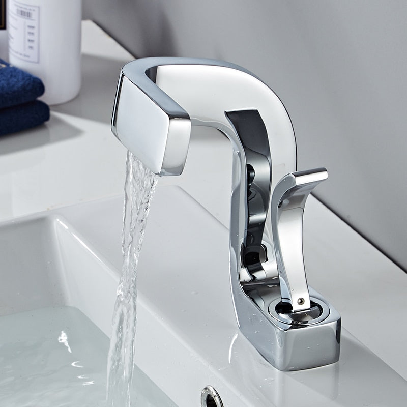 Garduru Gebogener Wasserhahn für das Badezimmer – Präzise Steuerung