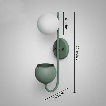 Garduru Wandleuchte mit Ablage & Pflanztopf | LED Beleuchtung | Multifunktionale Wanddekoration