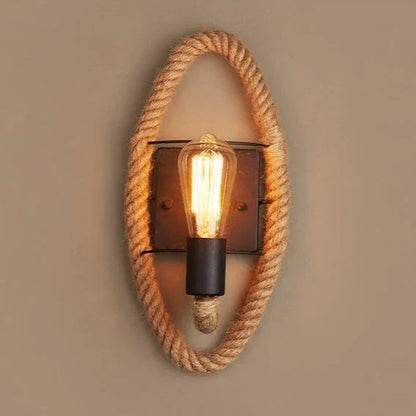 Vintage Seil Wandlicht - Rustikale Industrie Wandlampe