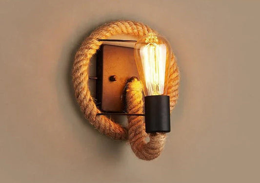 Vintage Seil Wandlicht - Rustikale Industrie Wandlampe