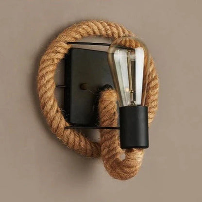 Vintage Seil Wandlicht - Rustikale Industrie Wandlampe