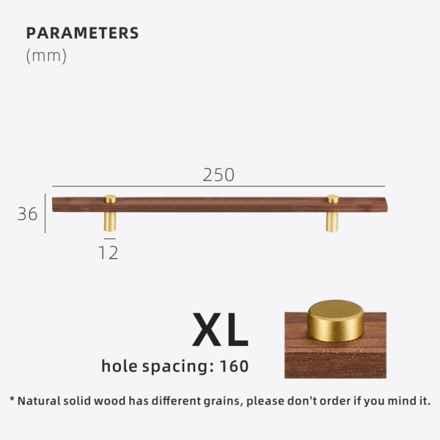 Walnuss-Schrank- und Schubladengriffe