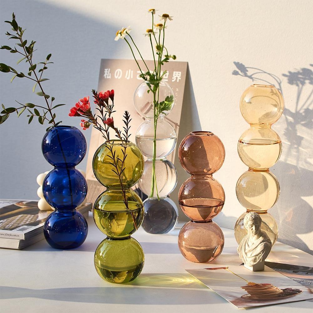 Garduru Glas-Bubble Vase | Zeitloses Design | Wohnaccessoire | Perfekt für Blumen oder Dekoration