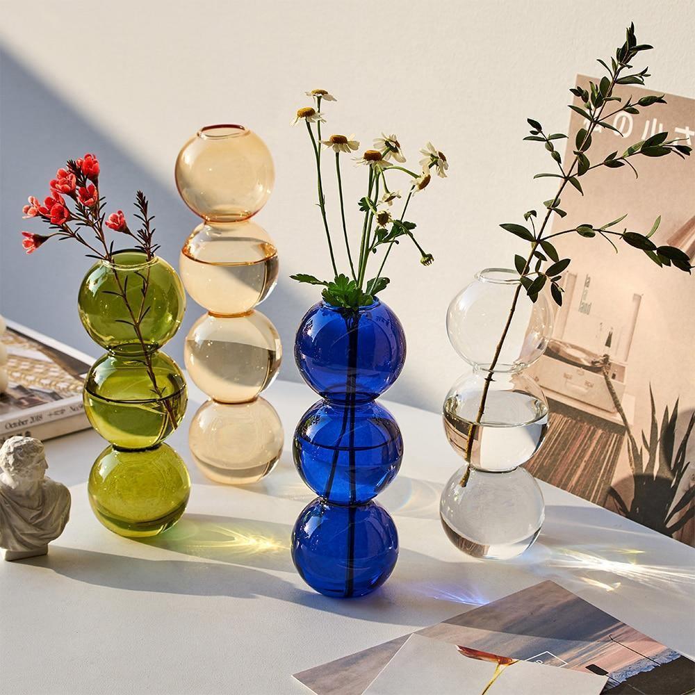 Garduru Glas-Bubble Vase | Zeitloses Design | Wohnaccessoire | Perfekt für Blumen oder Dekoration