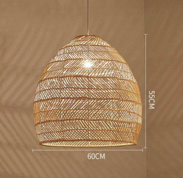 Moderne Pendelleuchte aus Bambus-Rattan