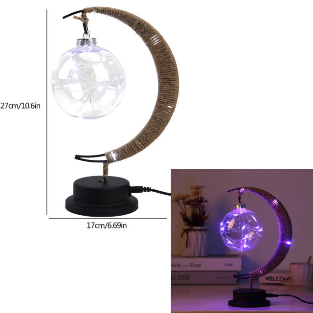 Royallure Verzaubert Mond Wunschlampe – USB- und batteriebetriebene mystische LED-Nachtlichter