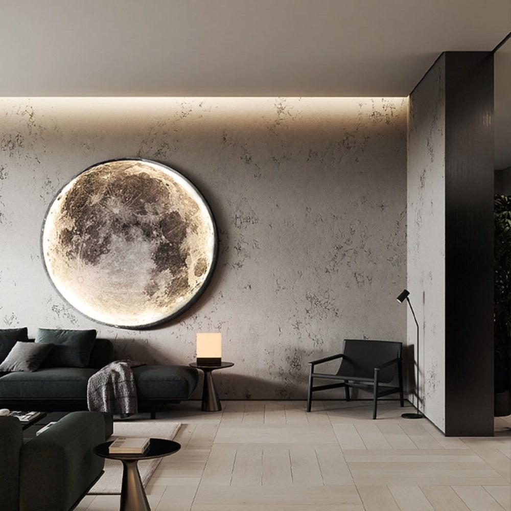 Garduru 3D LED Mond & Erde Lampe | Decken- & Wandleuchte | Atmosphärische Beleuchtung | Modernes Design | Deko für Zuhause